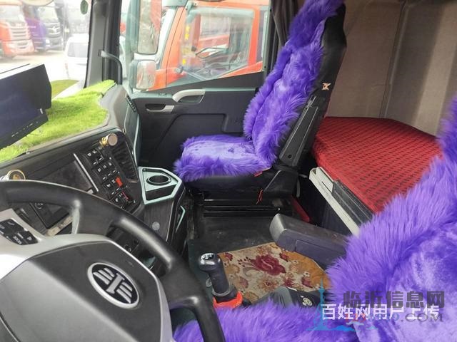 出售9.6米二手解放平板车 国五375马力前四后八