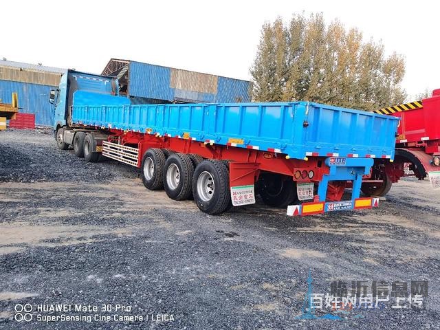 厂家直销定做13米标箱侧翻半挂车 60公分高