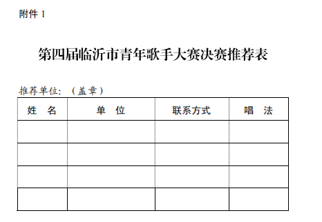 关于举办第四届临沂市青年歌手大赛的通知